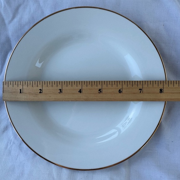 Pottery Barn Elegant White Salad Plates with Gold Trim ‘PB Gold’ Set of 4 - Picture 5 of 5